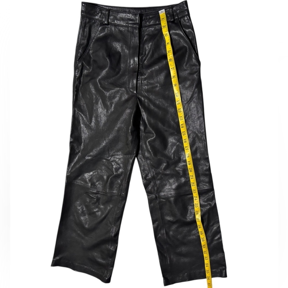 ENVELOPE 1976 Women’s Black Faux Leather Straight- Leg Pants - Picture 12 of 16